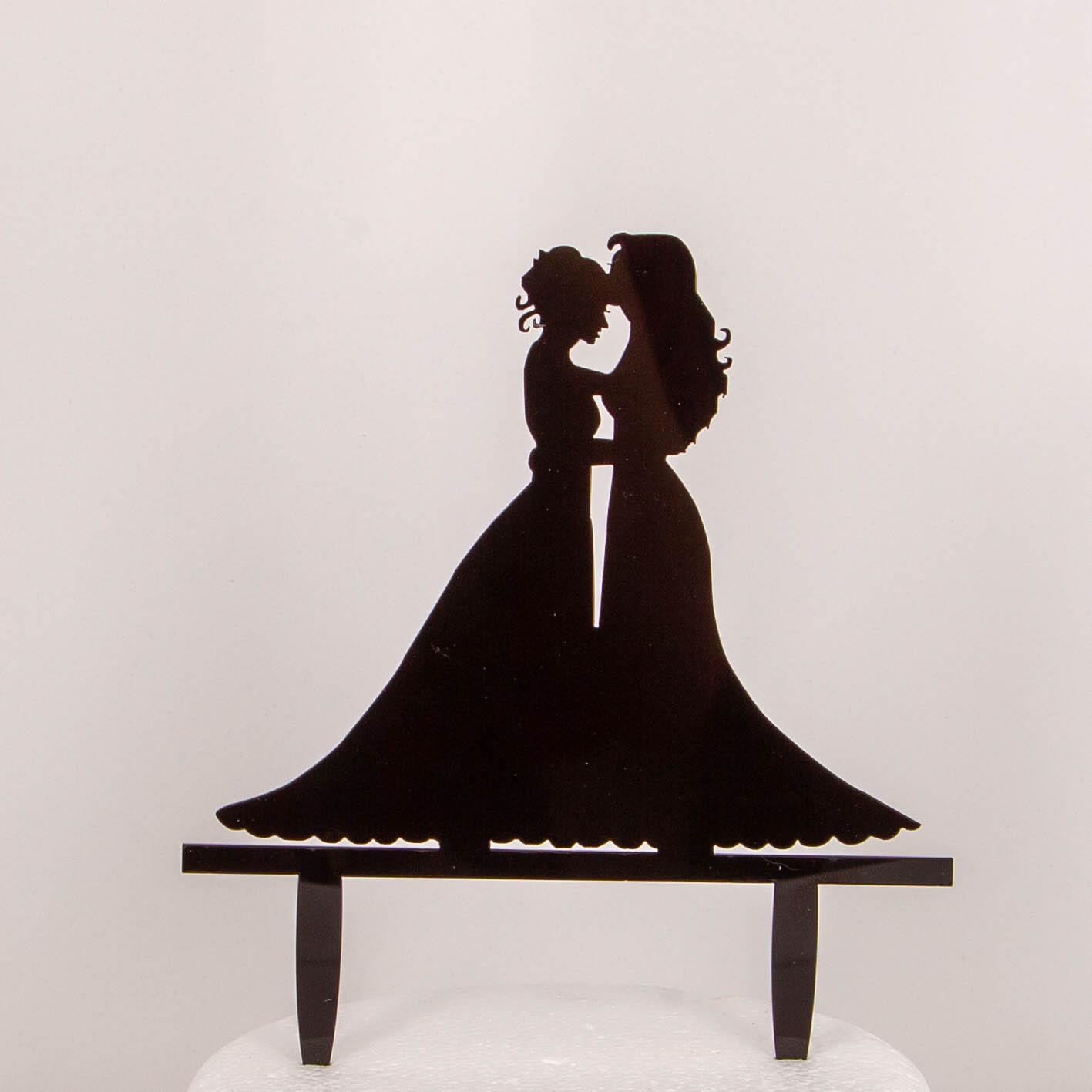 Hochzeitspaar, Braut & Braut (schwarz) - Hochzeits Topper Hochzeitspaar, Braut & Braut (schwarz) - Hochzeits Topper