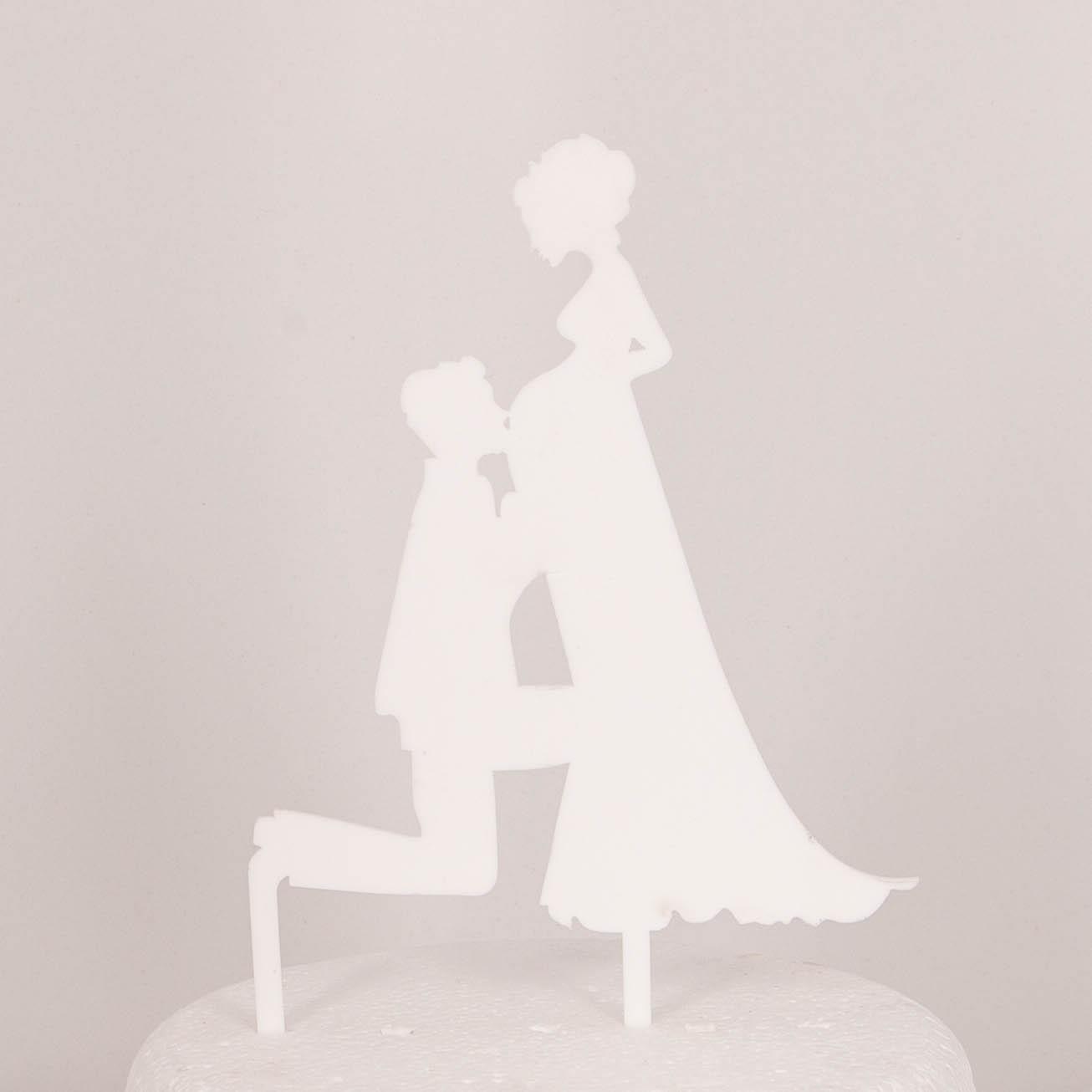 Hochzeitspaar, Braut schwanger (weiss) - Hochzeits Topper Hochzeitspaar, Braut schwanger (weiss) - Hochzeits Topper