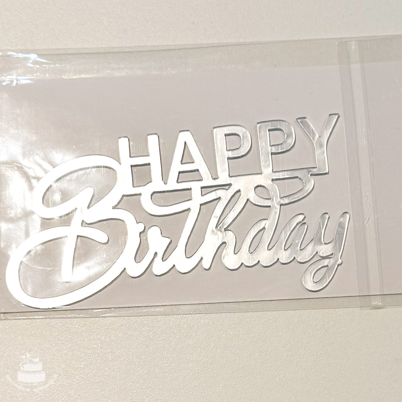 Aufleger Happy Birthday - Silber