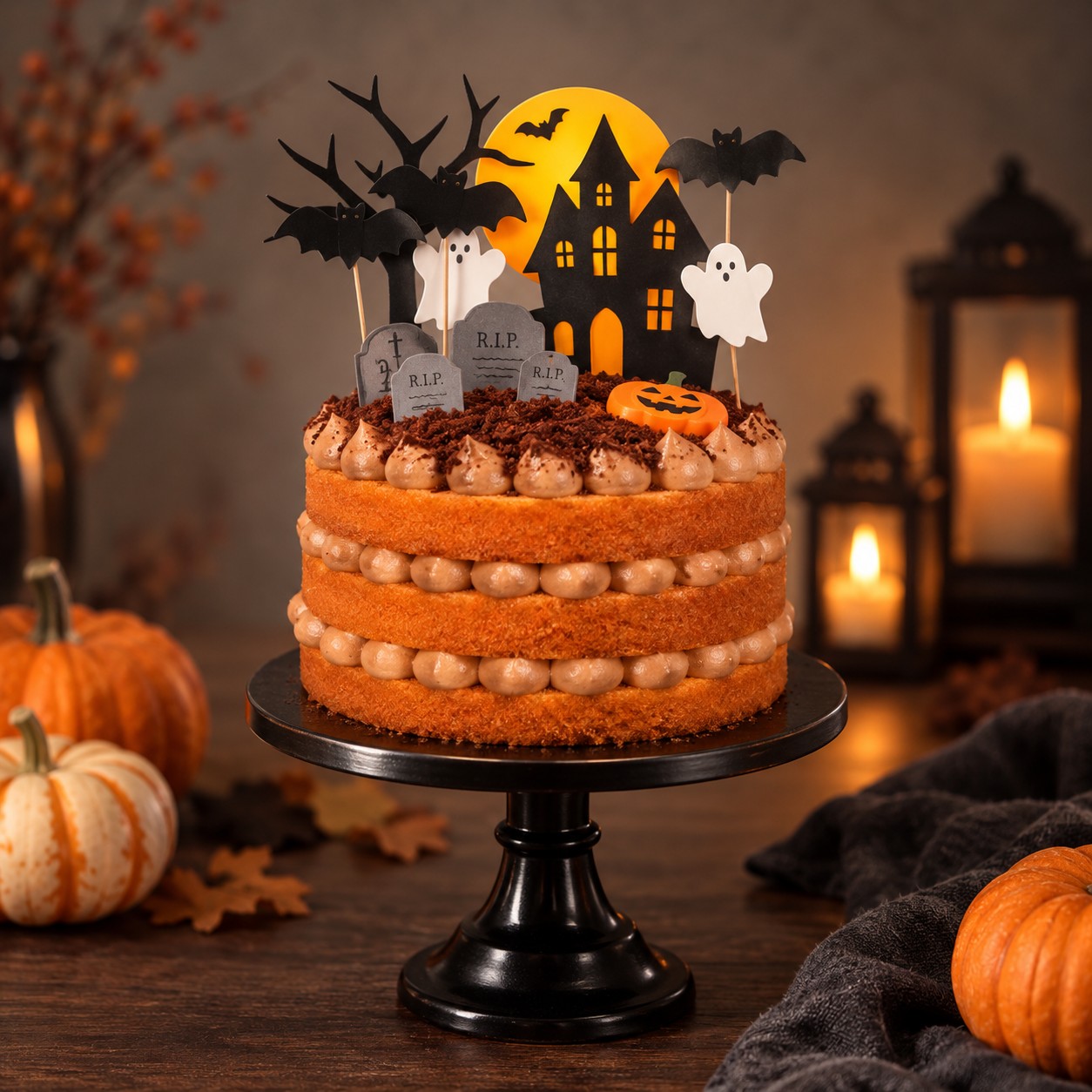 Halloween Torte Friedhof 7''