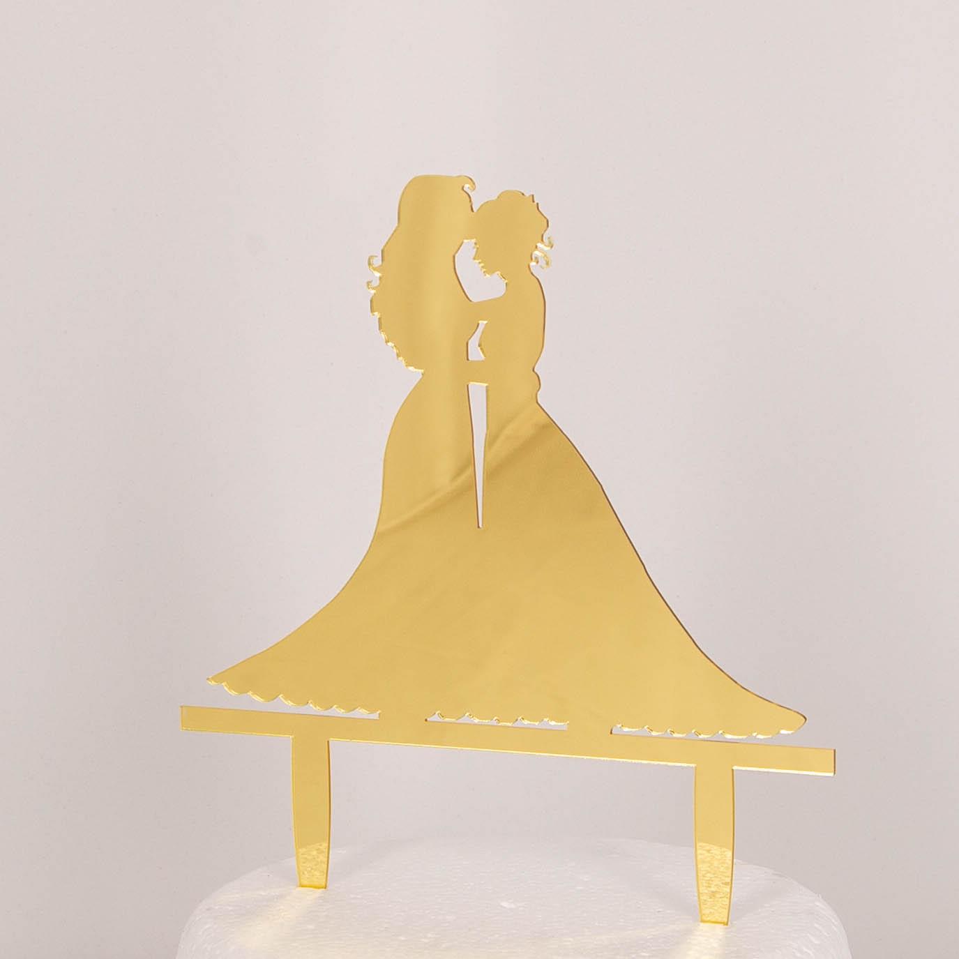 Hochzeitspaar, Braut & Braut (gold) - Hochzeits Topper Hochzeitspaar, Braut & Braut (gold) - Hochzeits Topper