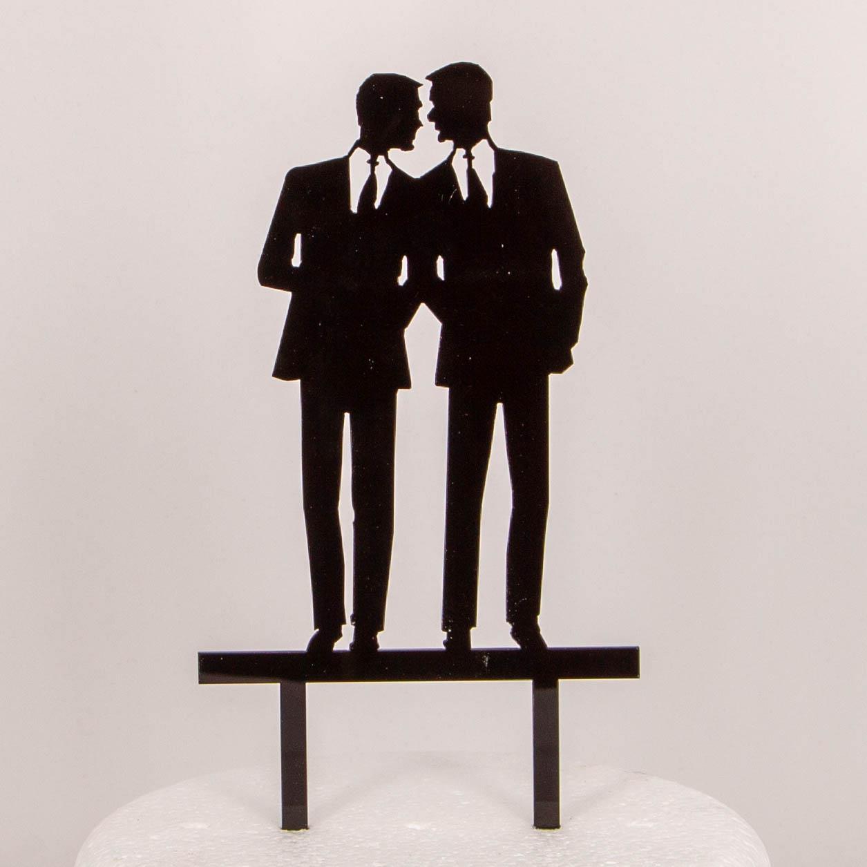 Hochzeitspaar, Bräutigam & Bräutigam (schwarz) - Hochzeits Topper Hochzeitspaar, Bräutigam & Bräutigam (schwarz) - Hochzeits Topper