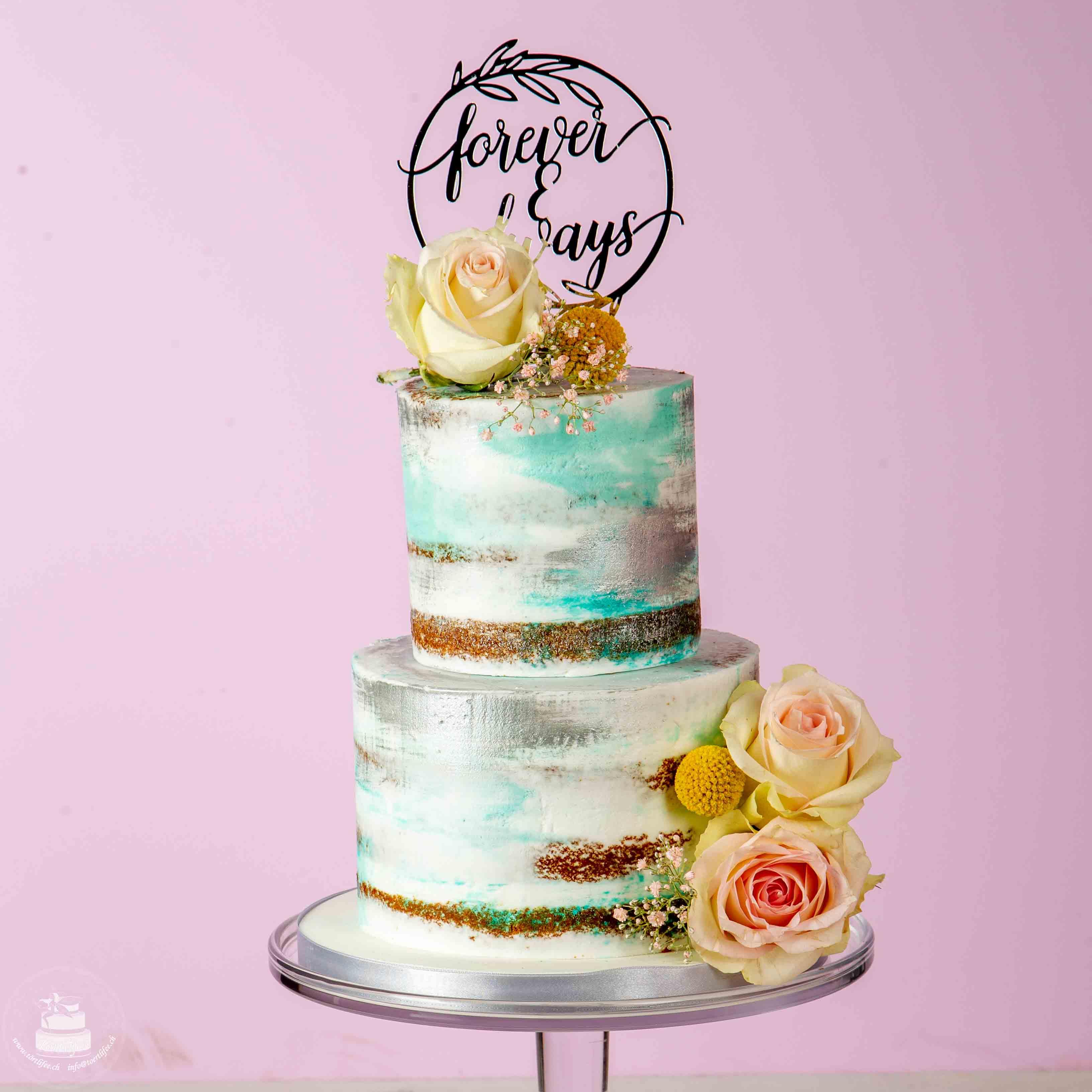Semi Naked Cake - Modern Metallic Semi Naked Cake - Modern Metallic