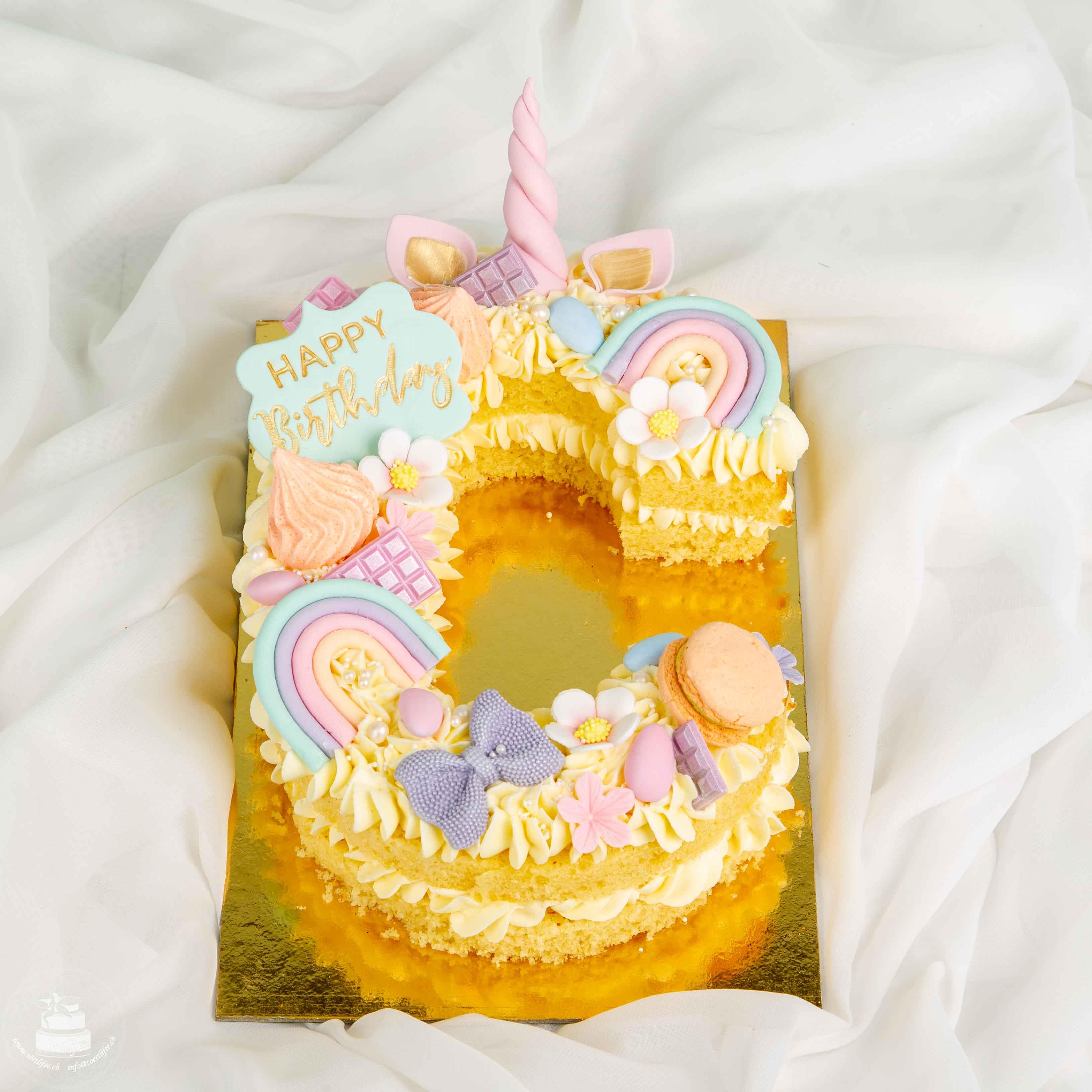 Girly Pastel - Number Cake Girly Pastel - Number Cake