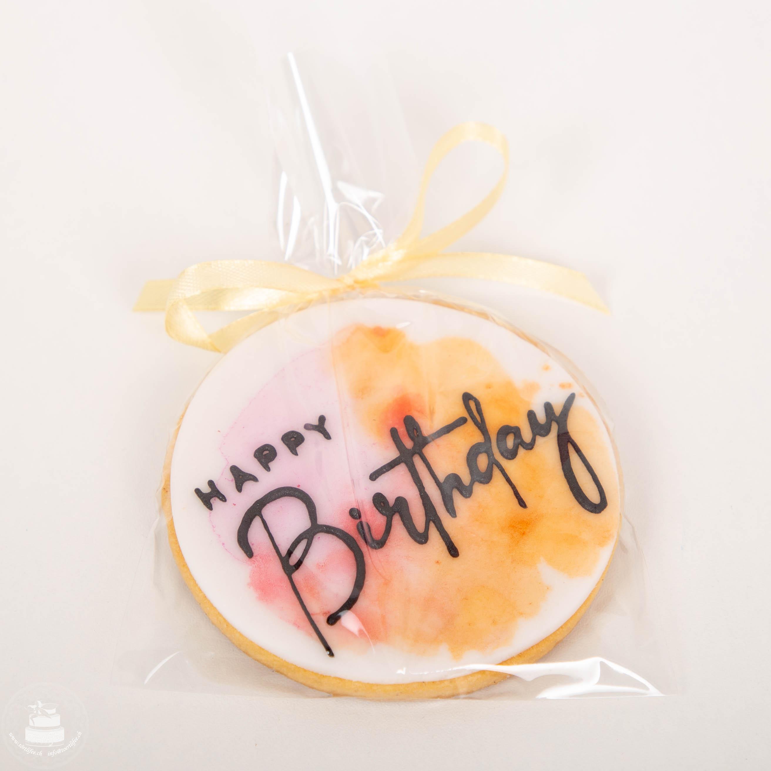 Cookie Happy Birthday orange-pink