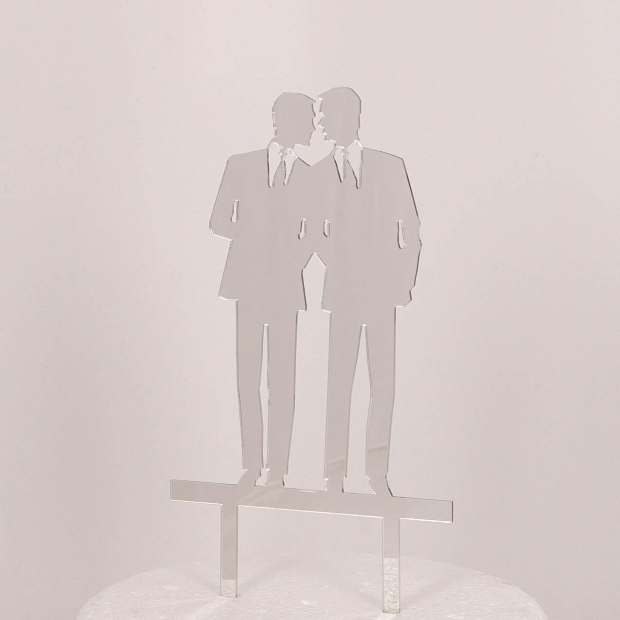 Hochzeitspaar, Bräutigam & Bräutigam (silber) - Hochzeits Topper Hochzeitspaar, Bräutigam & Bräutigam (silber) - Hochzeits Topper