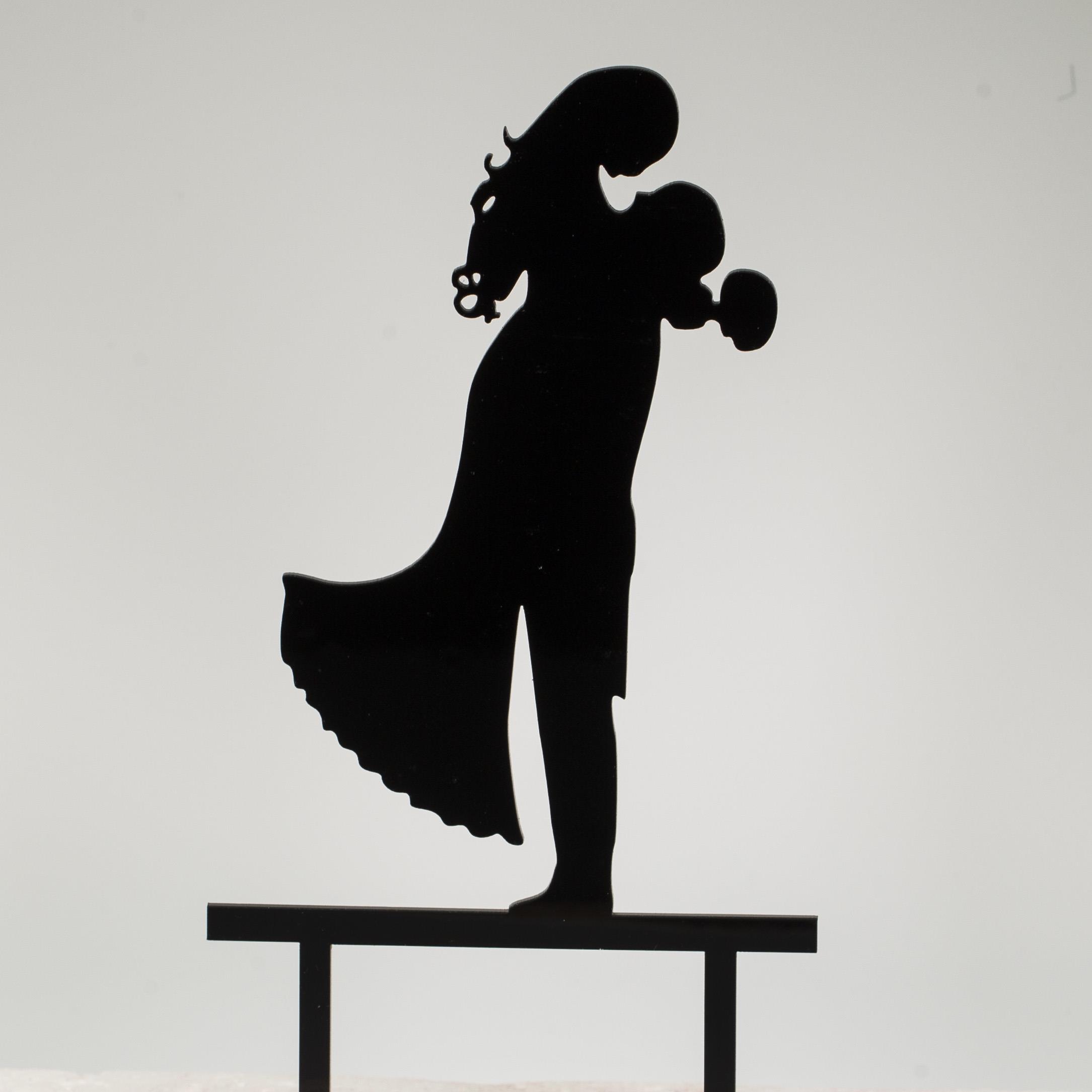 Hochzeitspaar, Bräutigam hebend (gold) - Hochzeits Topper Hochzeitspaar, Bräutigam hebend (gold) - Hochzeits Topper